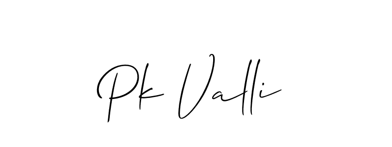 Also we have Pk Valli name is the best signature style. Create professional handwritten signature collection using Allison_Script autograph style. Pk Valli signature style 2 images and pictures png