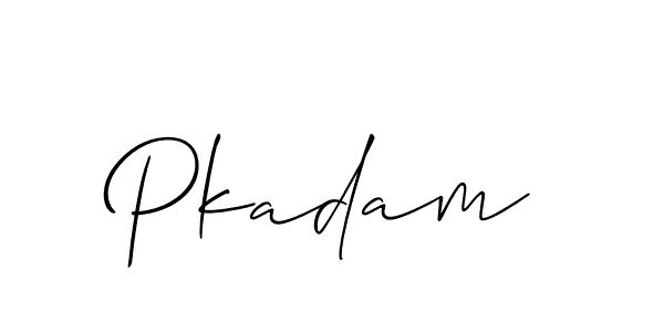 The best way (Allison_Script) to make a short signature is to pick only two or three words in your name. The name Pkadam include a total of six letters. For converting this name. Pkadam signature style 2 images and pictures png