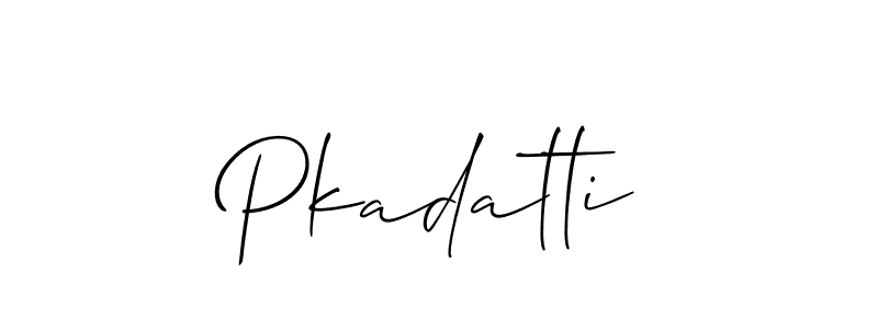 It looks lik you need a new signature style for name Pkadatti. Design unique handwritten (Allison_Script) signature with our free signature maker in just a few clicks. Pkadatti signature style 2 images and pictures png