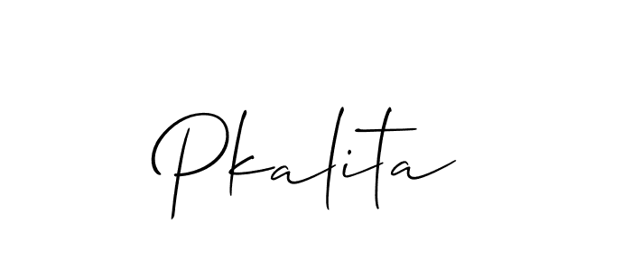 Create a beautiful signature design for name Pkalita. With this signature (Allison_Script) fonts, you can make a handwritten signature for free. Pkalita signature style 2 images and pictures png