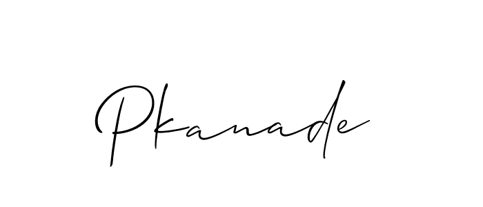 The best way (Allison_Script) to make a short signature is to pick only two or three words in your name. The name Pkanade include a total of six letters. For converting this name. Pkanade signature style 2 images and pictures png