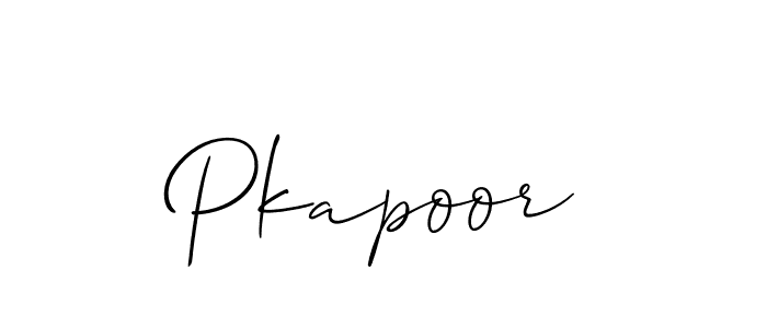 Make a beautiful signature design for name Pkapoor. With this signature (Allison_Script) style, you can create a handwritten signature for free. Pkapoor signature style 2 images and pictures png