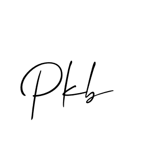Design your own signature with our free online signature maker. With this signature software, you can create a handwritten (Allison_Script) signature for name Pkb. Pkb signature style 2 images and pictures png