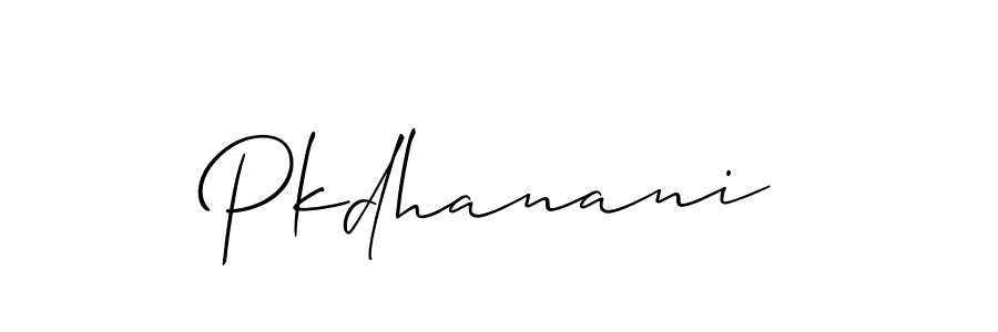 Also we have Pkdhanani name is the best signature style. Create professional handwritten signature collection using Allison_Script autograph style. Pkdhanani signature style 2 images and pictures png