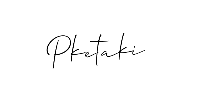 Create a beautiful signature design for name Pketaki. With this signature (Allison_Script) fonts, you can make a handwritten signature for free. Pketaki signature style 2 images and pictures png