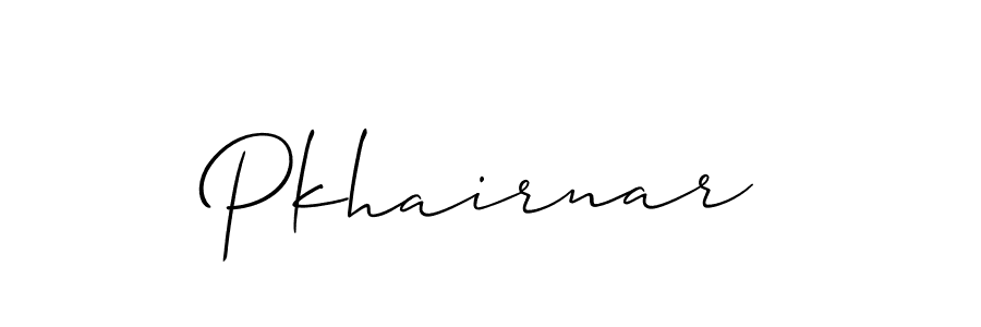 The best way (Allison_Script) to make a short signature is to pick only two or three words in your name. The name Pkhairnar include a total of six letters. For converting this name. Pkhairnar signature style 2 images and pictures png