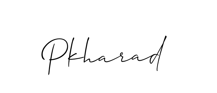 The best way (Allison_Script) to make a short signature is to pick only two or three words in your name. The name Pkharad include a total of six letters. For converting this name. Pkharad signature style 2 images and pictures png