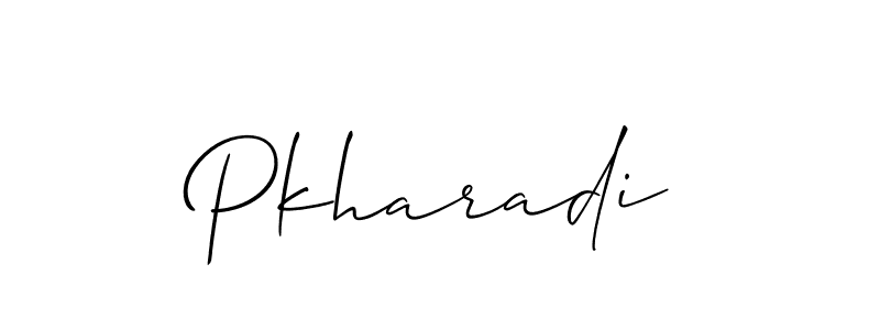 Also we have Pkharadi name is the best signature style. Create professional handwritten signature collection using Allison_Script autograph style. Pkharadi signature style 2 images and pictures png