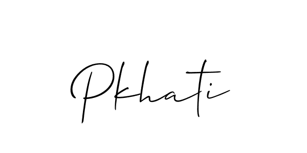 Create a beautiful signature design for name Pkhati. With this signature (Allison_Script) fonts, you can make a handwritten signature for free. Pkhati signature style 2 images and pictures png