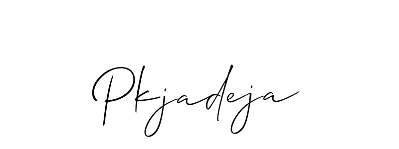 Also we have Pkjadeja name is the best signature style. Create professional handwritten signature collection using Allison_Script autograph style. Pkjadeja signature style 2 images and pictures png