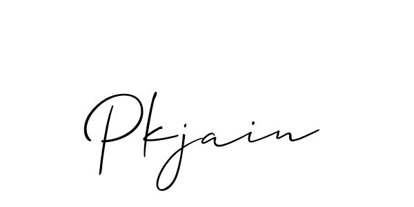 The best way (Allison_Script) to make a short signature is to pick only two or three words in your name. The name Pkjain include a total of six letters. For converting this name. Pkjain signature style 2 images and pictures png