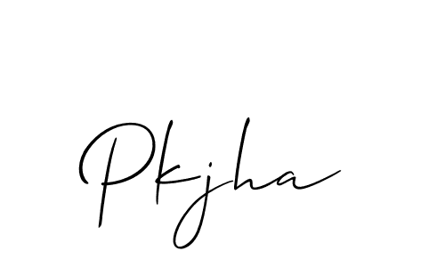 Allison_Script is a professional signature style that is perfect for those who want to add a touch of class to their signature. It is also a great choice for those who want to make their signature more unique. Get Pkjha name to fancy signature for free. Pkjha signature style 2 images and pictures png