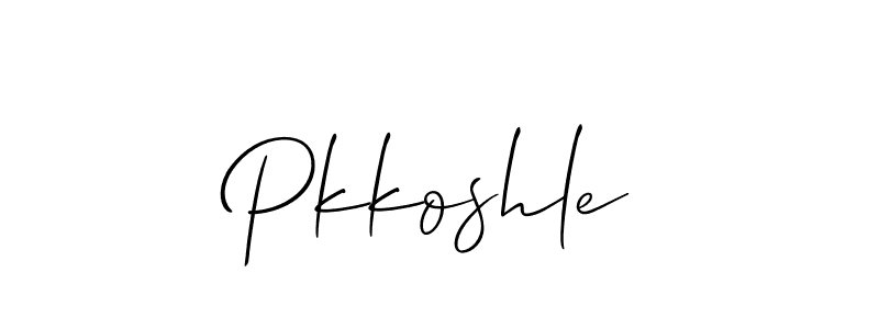 Design your own signature with our free online signature maker. With this signature software, you can create a handwritten (Allison_Script) signature for name Pkkoshle. Pkkoshle signature style 2 images and pictures png