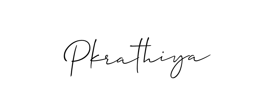 Design your own signature with our free online signature maker. With this signature software, you can create a handwritten (Allison_Script) signature for name Pkrathiya. Pkrathiya signature style 2 images and pictures png