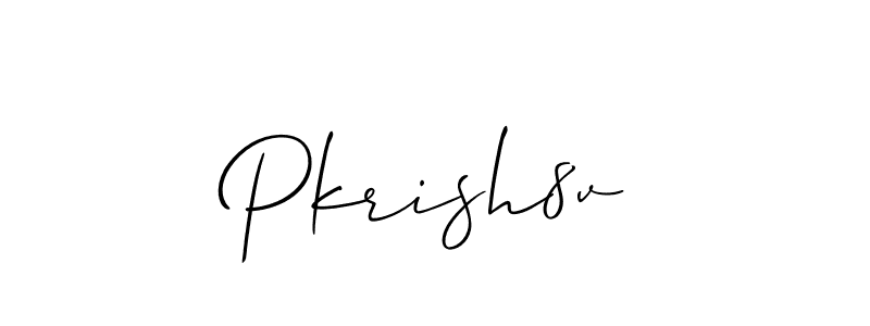 Use a signature maker to create a handwritten signature online. With this signature software, you can design (Allison_Script) your own signature for name Pkrish8v. Pkrish8v signature style 2 images and pictures png