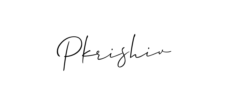 Allison_Script is a professional signature style that is perfect for those who want to add a touch of class to their signature. It is also a great choice for those who want to make their signature more unique. Get Pkrishiv name to fancy signature for free. Pkrishiv signature style 2 images and pictures png