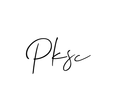 Use a signature maker to create a handwritten signature online. With this signature software, you can design (Allison_Script) your own signature for name Pksc. Pksc signature style 2 images and pictures png