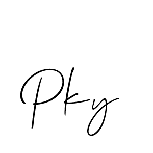 The best way (Allison_Script) to make a short signature is to pick only two or three words in your name. The name Pky include a total of six letters. For converting this name. Pky signature style 2 images and pictures png