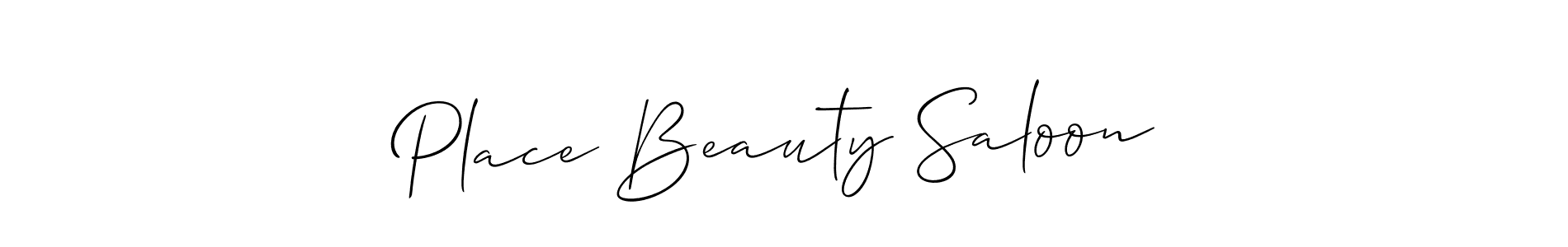 if you are searching for the best signature style for your name Place Beauty Saloon. so please give up your signature search. here we have designed multiple signature styles  using Allison_Script. Place Beauty Saloon signature style 2 images and pictures png
