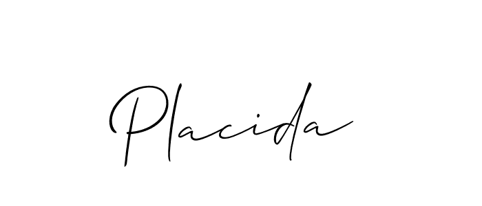 It looks lik you need a new signature style for name Placida. Design unique handwritten (Allison_Script) signature with our free signature maker in just a few clicks. Placida signature style 2 images and pictures png