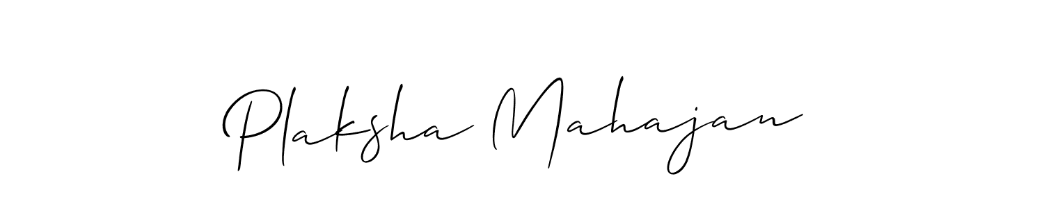 Also we have Plaksha Mahajan name is the best signature style. Create professional handwritten signature collection using Allison_Script autograph style. Plaksha Mahajan signature style 2 images and pictures png