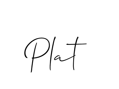 Make a beautiful signature design for name Plat. With this signature (Allison_Script) style, you can create a handwritten signature for free. Plat signature style 2 images and pictures png