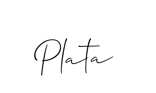 How to make Plata name signature. Use Allison_Script style for creating short signs online. This is the latest handwritten sign. Plata signature style 2 images and pictures png