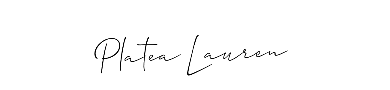 The best way (Allison_Script) to make a short signature is to pick only two or three words in your name. The name Platea Lauren include a total of six letters. For converting this name. Platea Lauren signature style 2 images and pictures png