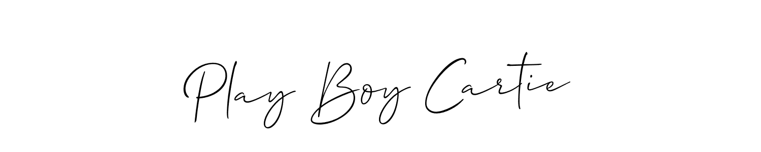 You should practise on your own different ways (Allison_Script) to write your name (Play Boy Cartie) in signature. don't let someone else do it for you. Play Boy Cartie signature style 2 images and pictures png