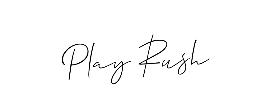 Make a beautiful signature design for name Play Rush. With this signature (Allison_Script) style, you can create a handwritten signature for free. Play Rush signature style 2 images and pictures png