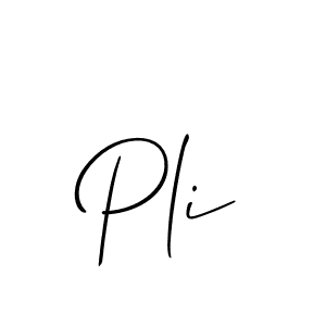 How to make Pli signature? Allison_Script is a professional autograph style. Create handwritten signature for Pli name. Pli signature style 2 images and pictures png