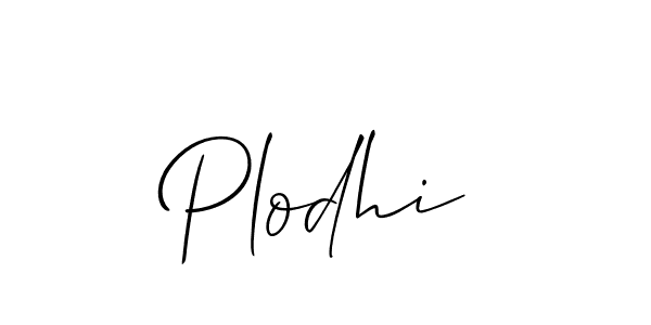 Use a signature maker to create a handwritten signature online. With this signature software, you can design (Allison_Script) your own signature for name Plodhi. Plodhi signature style 2 images and pictures png