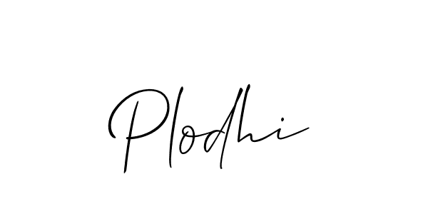 Use a signature maker to create a handwritten signature online. With this signature software, you can design (Allison_Script) your own signature for name Plodhi. Plodhi signature style 2 images and pictures png