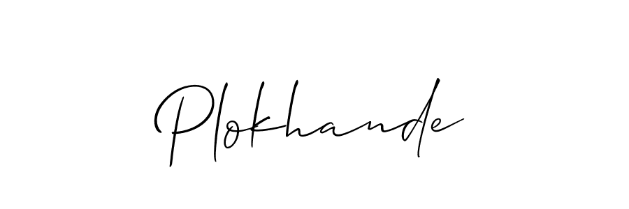 How to make Plokhande signature? Allison_Script is a professional autograph style. Create handwritten signature for Plokhande name. Plokhande signature style 2 images and pictures png