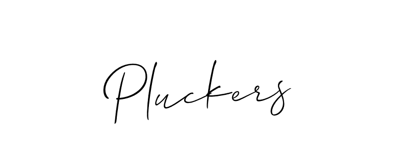 Make a beautiful signature design for name Pluckers. With this signature (Allison_Script) style, you can create a handwritten signature for free. Pluckers signature style 2 images and pictures png