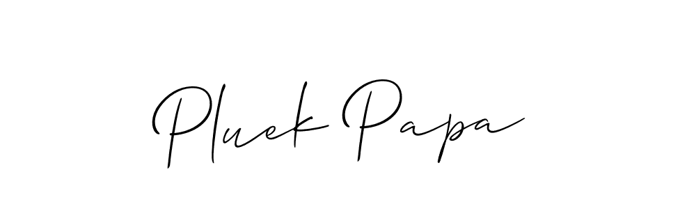 Design your own signature with our free online signature maker. With this signature software, you can create a handwritten (Allison_Script) signature for name Pluek Papa. Pluek Papa signature style 2 images and pictures png