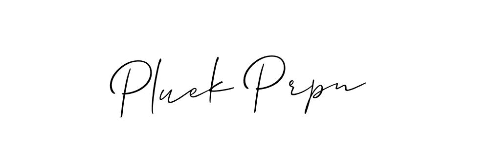 Allison_Script is a professional signature style that is perfect for those who want to add a touch of class to their signature. It is also a great choice for those who want to make their signature more unique. Get Pluek Prpn name to fancy signature for free. Pluek Prpn signature style 2 images and pictures png