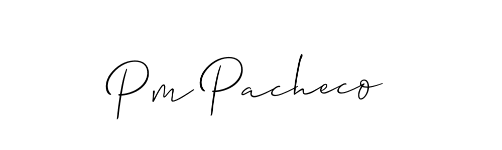 How to make Pm Pacheco signature? Allison_Script is a professional autograph style. Create handwritten signature for Pm Pacheco name. Pm Pacheco signature style 2 images and pictures png