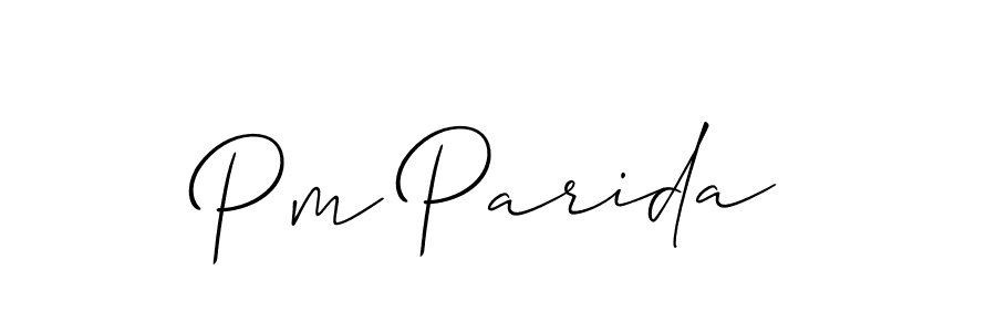 Make a beautiful signature design for name Pm Parida. With this signature (Allison_Script) style, you can create a handwritten signature for free. Pm Parida signature style 2 images and pictures png