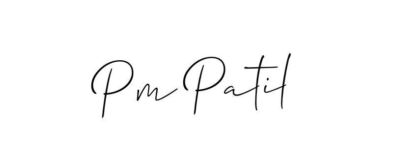 How to Draw Pm Patil signature style? Allison_Script is a latest design signature styles for name Pm Patil. Pm Patil signature style 2 images and pictures png