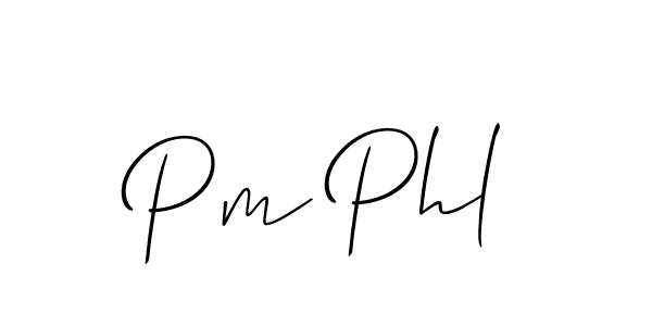 Make a beautiful signature design for name Pm Phl. With this signature (Allison_Script) style, you can create a handwritten signature for free. Pm Phl signature style 2 images and pictures png