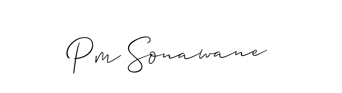 Create a beautiful signature design for name Pm Sonawane. With this signature (Allison_Script) fonts, you can make a handwritten signature for free. Pm Sonawane signature style 2 images and pictures png