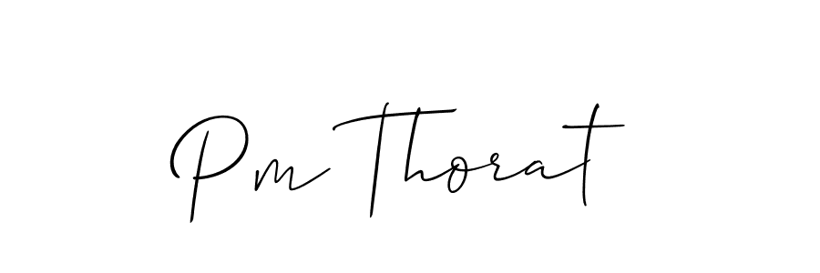 How to make Pm Thorat name signature. Use Allison_Script style for creating short signs online. This is the latest handwritten sign. Pm Thorat signature style 2 images and pictures png