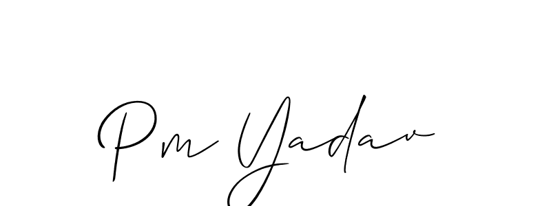 You should practise on your own different ways (Allison_Script) to write your name (Pm Yadav) in signature. don't let someone else do it for you. Pm Yadav signature style 2 images and pictures png