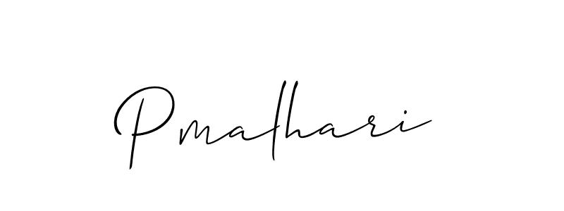 The best way (Allison_Script) to make a short signature is to pick only two or three words in your name. The name Pmalhari include a total of six letters. For converting this name. Pmalhari signature style 2 images and pictures png