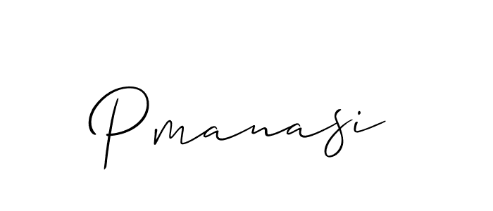 How to make Pmanasi name signature. Use Allison_Script style for creating short signs online. This is the latest handwritten sign. Pmanasi signature style 2 images and pictures png