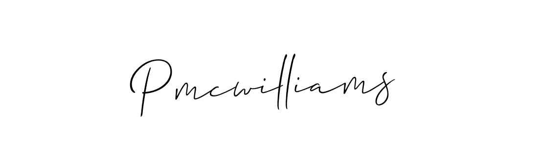 The best way (Allison_Script) to make a short signature is to pick only two or three words in your name. The name Pmcwilliams include a total of six letters. For converting this name. Pmcwilliams signature style 2 images and pictures png