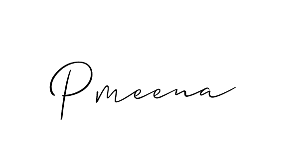 How to make Pmeena name signature. Use Allison_Script style for creating short signs online. This is the latest handwritten sign. Pmeena signature style 2 images and pictures png