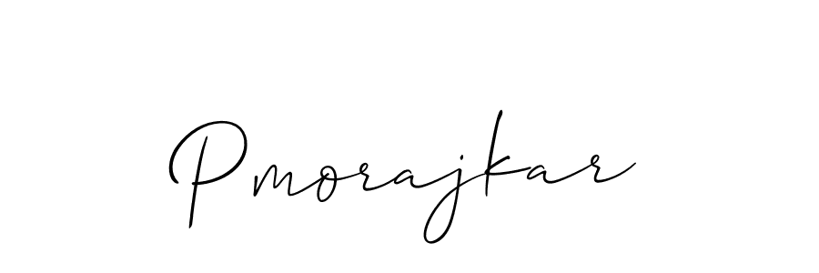 How to make Pmorajkar name signature. Use Allison_Script style for creating short signs online. This is the latest handwritten sign. Pmorajkar signature style 2 images and pictures png