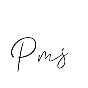 Make a beautiful signature design for name Pms. With this signature (Allison_Script) style, you can create a handwritten signature for free. Pms signature style 2 images and pictures png